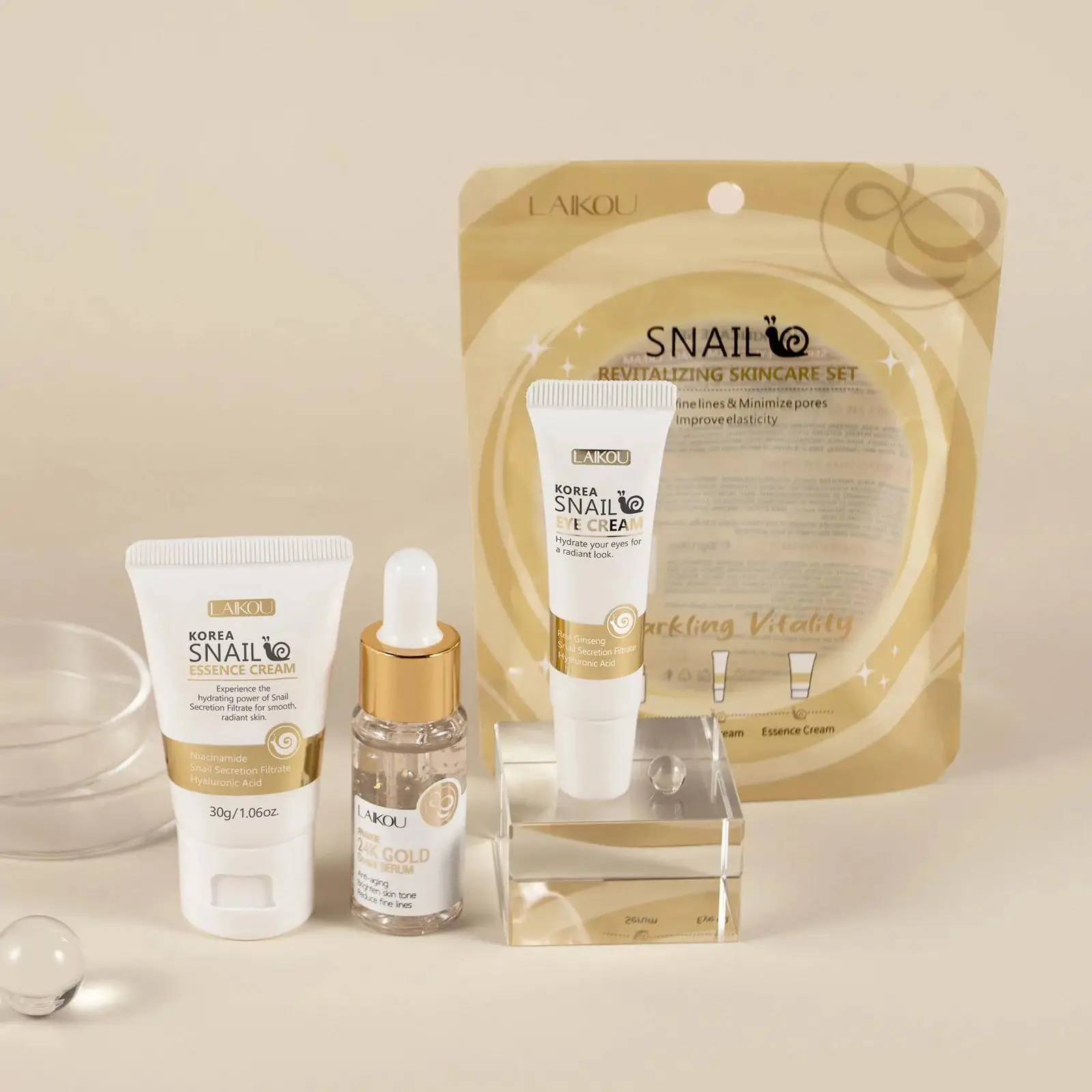 Luxury Skincare Essence - Serum Perawatan Kulit Emas 24K Set