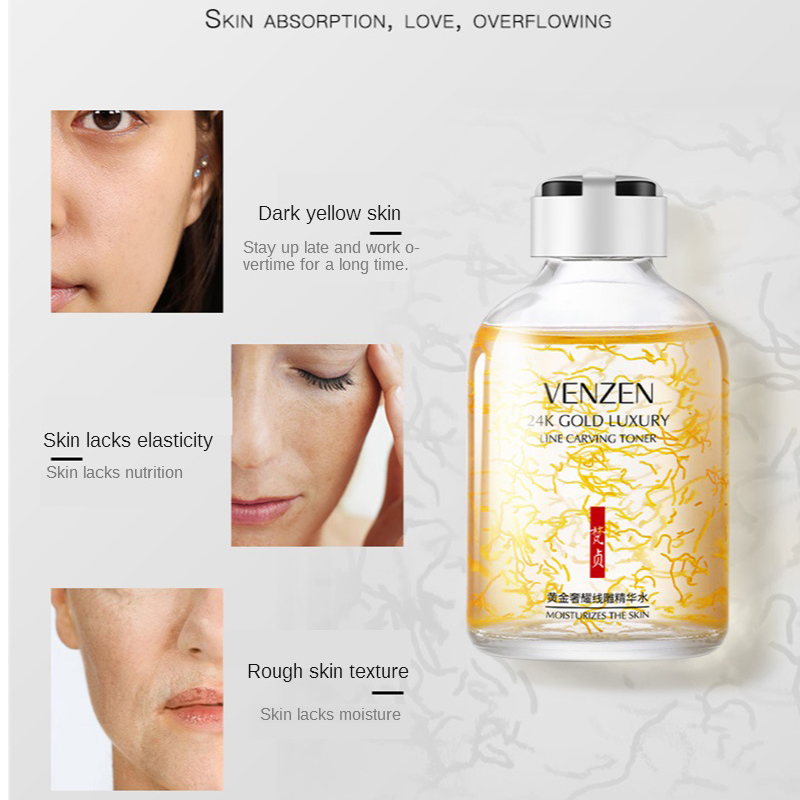 24K Emas Line Ukiran Toner Pel - Luxury Skincare Essence ulasan dan harga